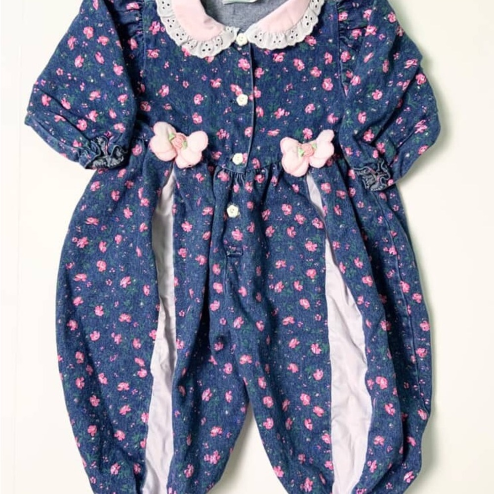 Floral Blue and Pink Kids Bodysuit